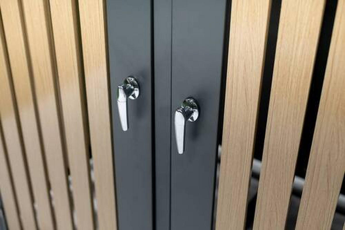 MÜLLTONNENBOX - Anthrazit/Naturfarben, Basics, Metall (84/125/134cm)