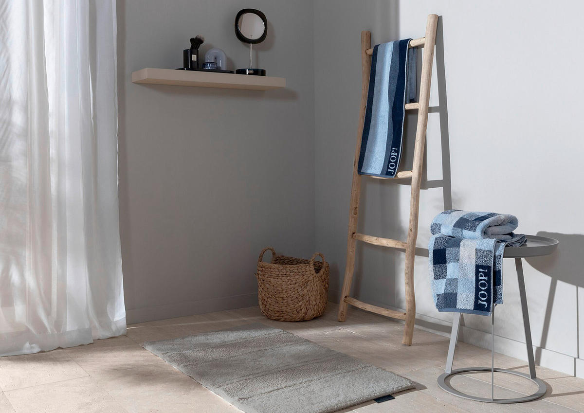 DUSCHTUCH VIBE KARO 80/150 cm  - Blau, Basics, Textil (80/150cm) - Joop!