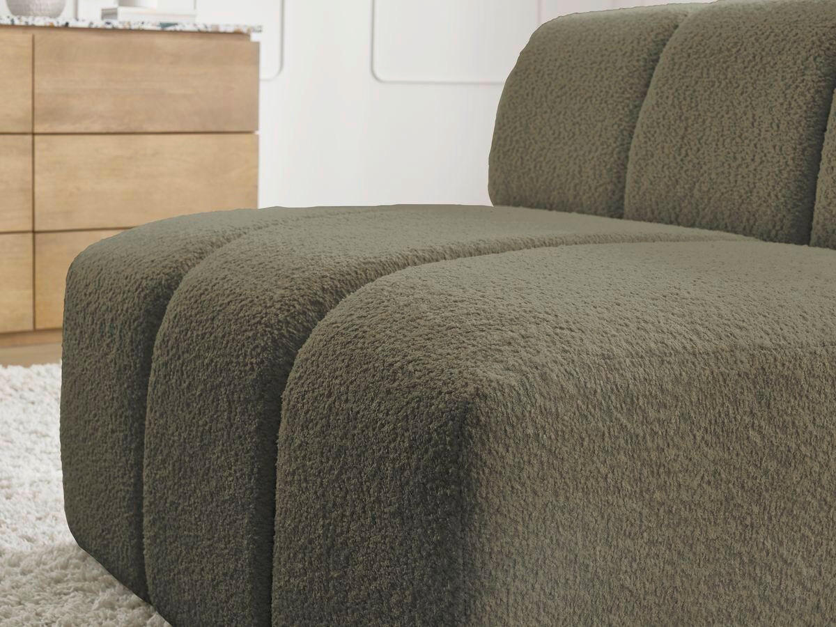 SOFAELEMENT ANNECY Bouclé Grün  - Schwarz/Grün, MODERN, Kunststoff/Textil (91/72/91cm)