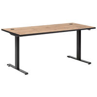 SCHREIBTISCH  in Eichefarben  - Eichefarben/Schwarz, KONVENTIONELL, Holzwerkstoff/Metall (160/70,5-117/75cm) - MID.YOU