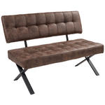 SITZBANK 140/93/61 cm Lederlook Braun Metall  - Anthrazit/Braun, Trend, Textil/Metall (140/93/61cm) - Carryhome