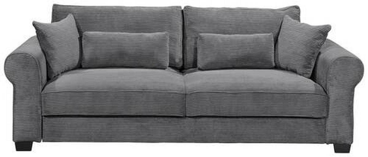 SCHLAFSOFA Cord Anthrazit  - Anthrazit/Schwarz, Basics, Kunststoff/Textil (250/95/125cm) - MID.YOU