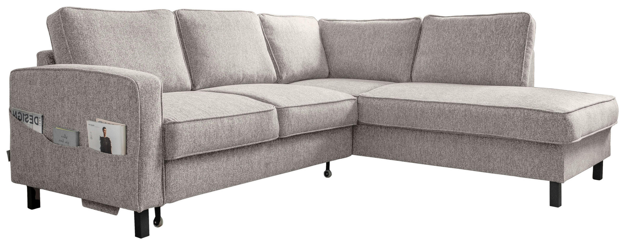HÖRNSOFFA i struktur gråvit  - gråvit/svart, trä/textil (233/198cm) - MID.YOU