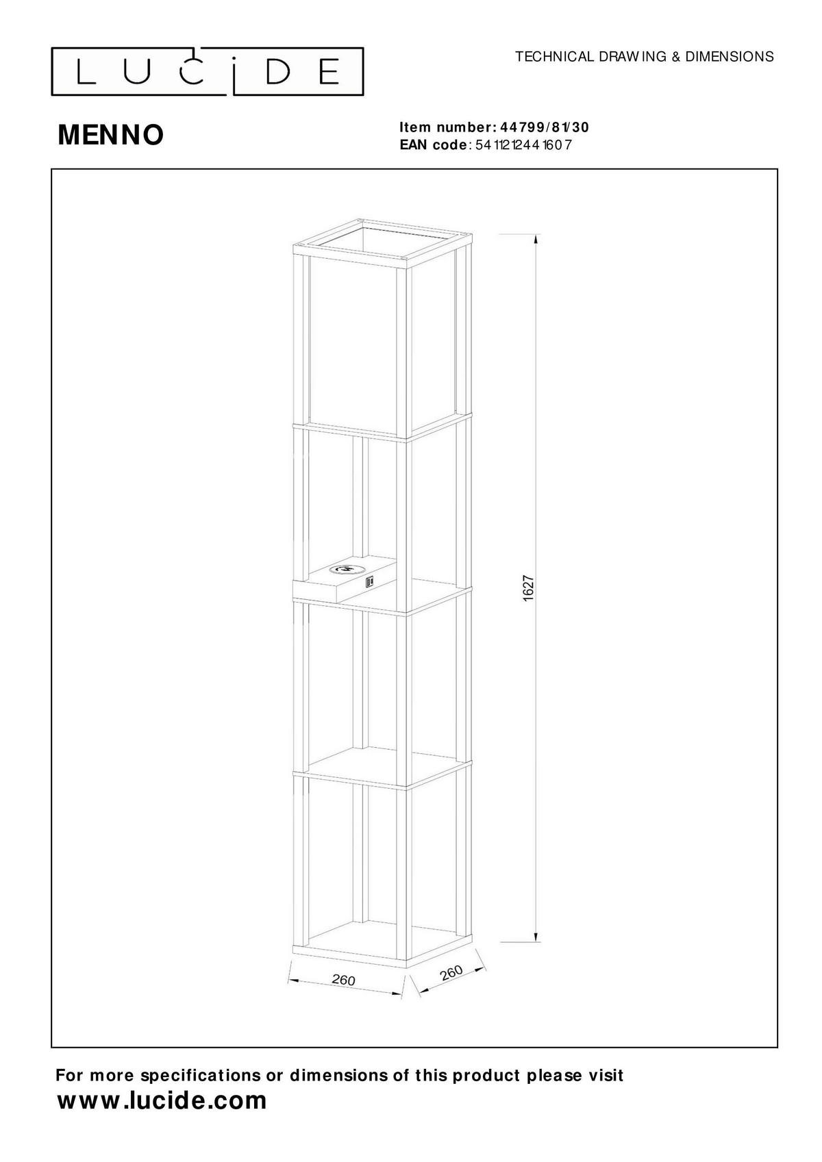 STEHLEUCHTE - Design (26/26/162.7cm) - Lucide