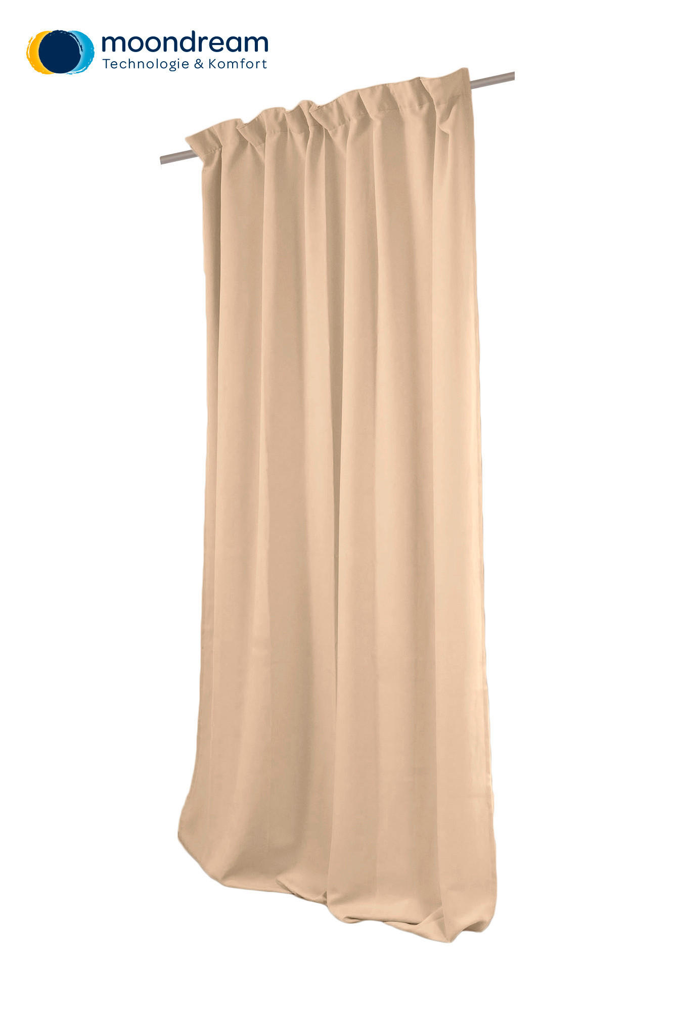 VERDUNKELUNGSVORHANG - Creme, Design, Textil (145/260cm)