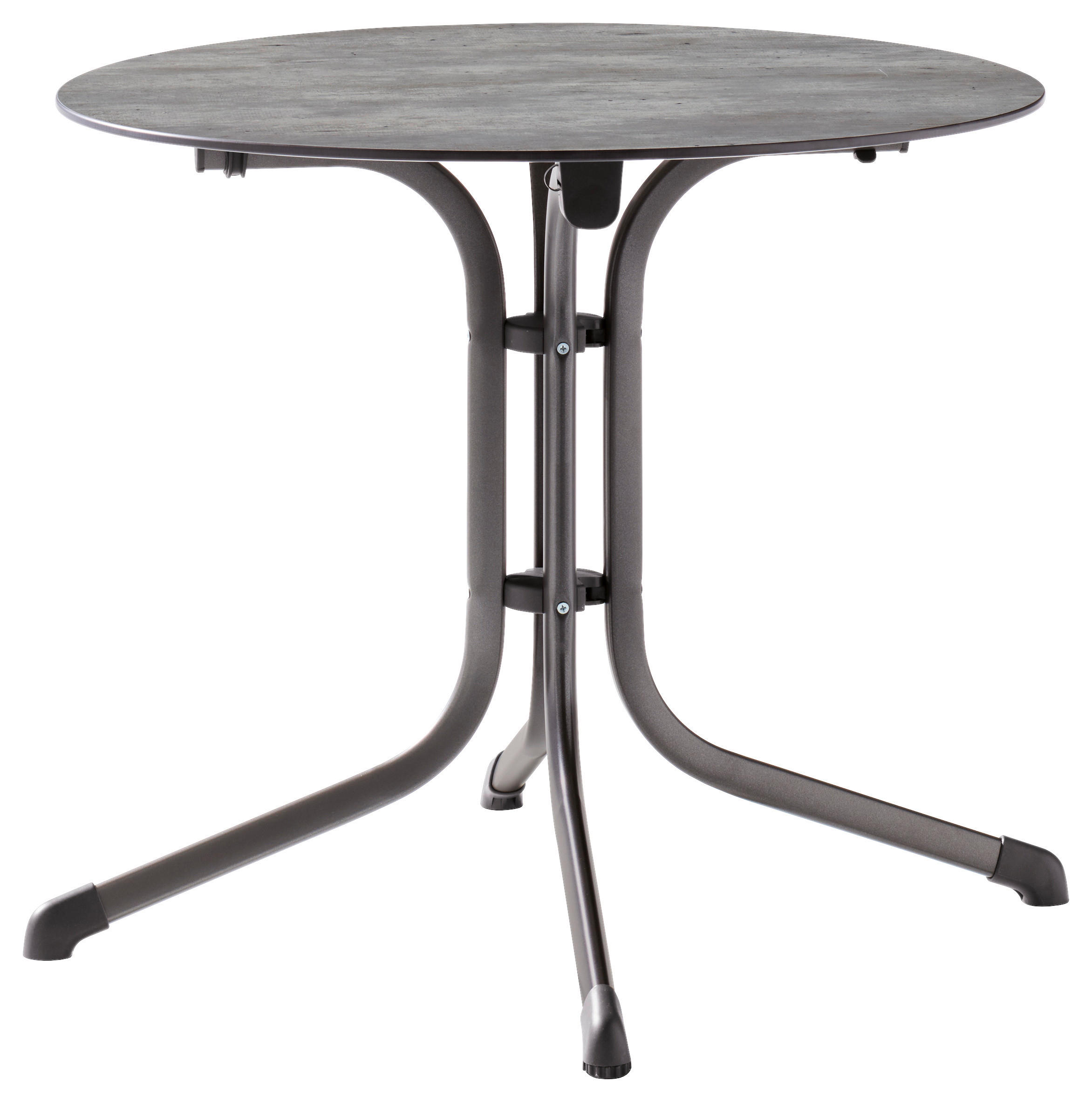 GARTENKLAPPTISCH 85/85/73 cm Metall, Kunststoff rund  - Silberfarben/Grau, Basics, Kunststoff/Metall (85/85/73cm) - Sieger