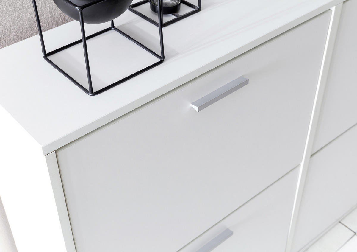 SCHUHKIPPER  in  - Silberfarben/Weiß, KONVENTIONELL, Holzwerkstoff/Metall (120/81/24cm) - MID.YOU