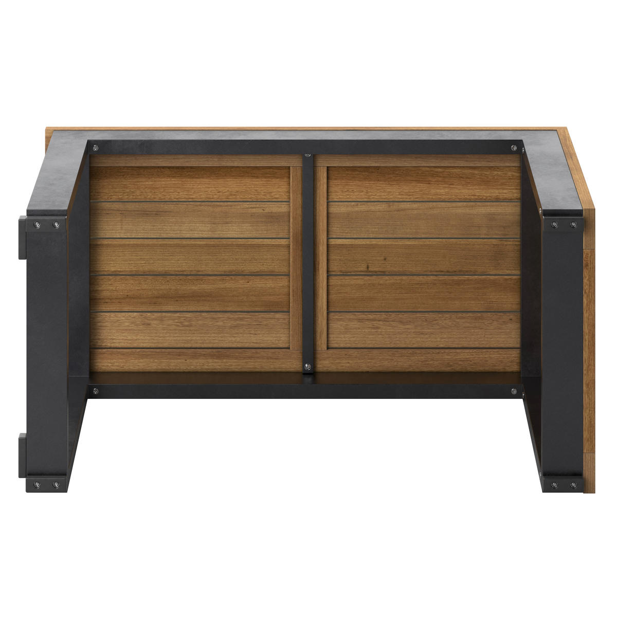 GARTENBEISTELLTISCH Holz, Metall  - Anthrazit/Akaziefarben, Design, Holz/Metall (70/38/35cm) - Ambia Garden