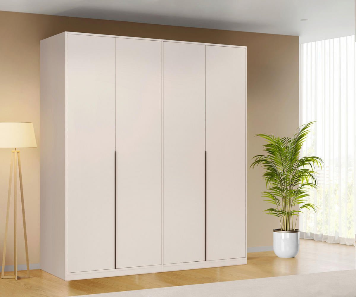 DREHTÜRENSCHRANK Kaschmir  - Kaschmir/Schwarz, Modern, Holzwerkstoff/Metall (185/211/53cm) - MID.YOU