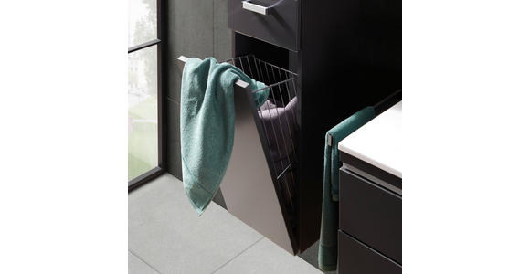 HOCHSCHRANK 30/164/33 cm - Chromfarben/Grau, Design, Glas/Holzwerkstoff (30/164/33cm) - Novel