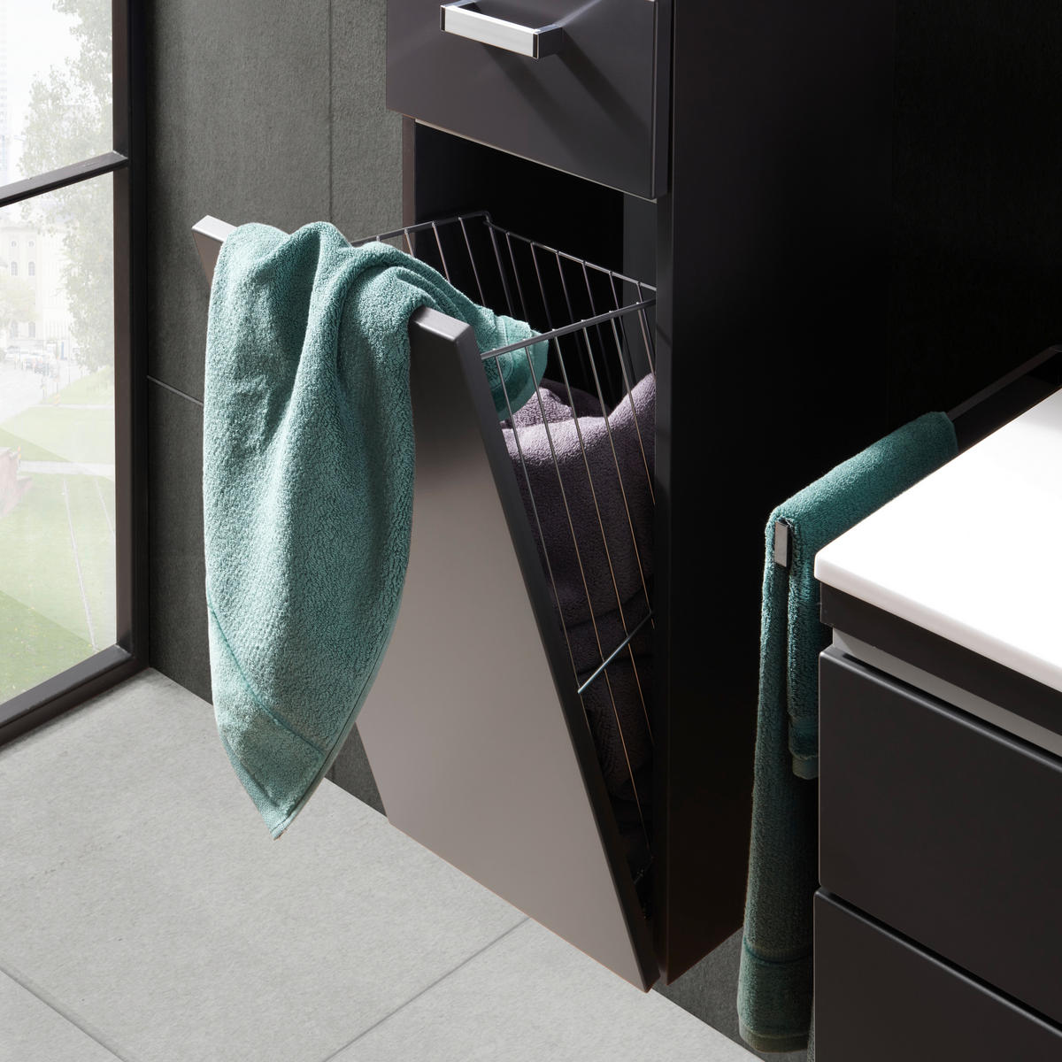 HOCHSCHRANK 30/164/33 cm  - Chromfarben/Grau, Design, Glas/Holzwerkstoff (30/164/33cm) - Novel
