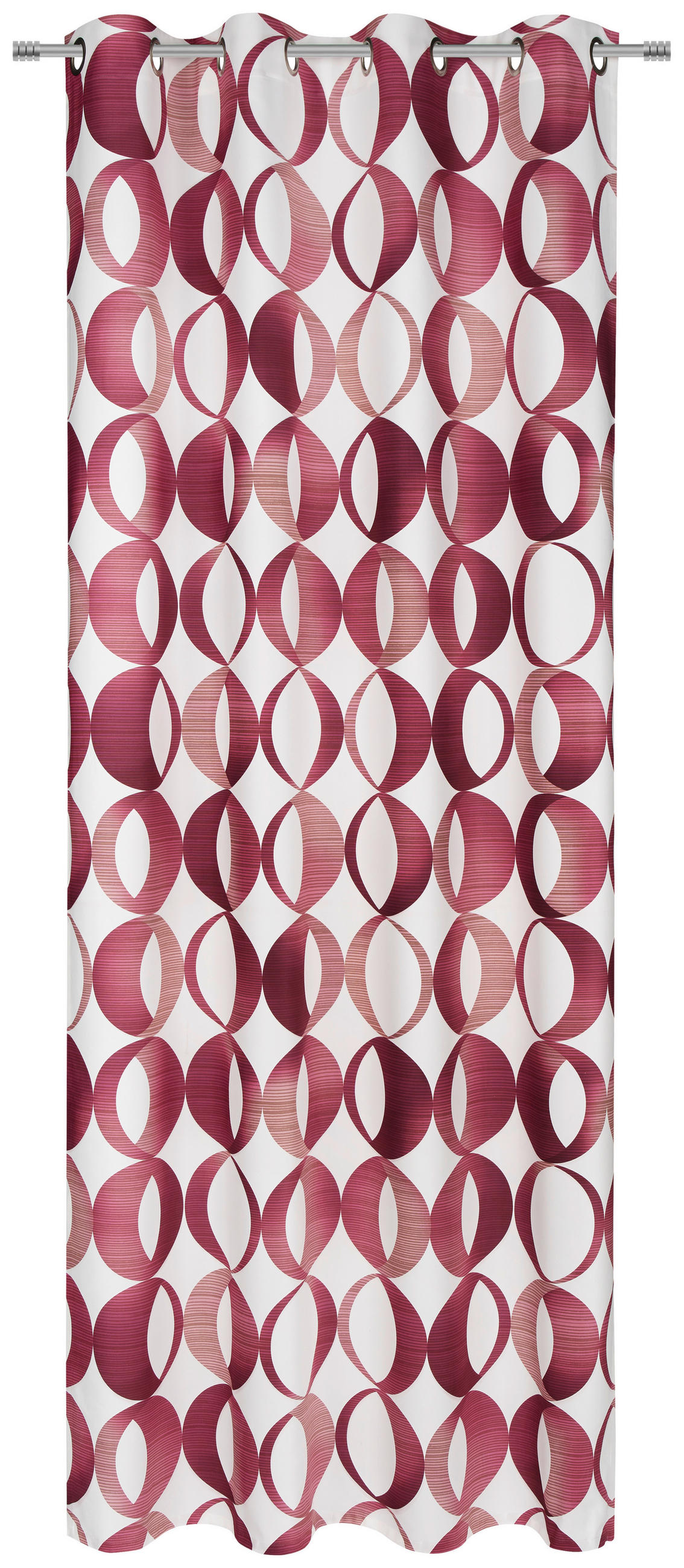 ZÁVĚS S OČKY, neprůsvitné, 140/255 cm - červená, Lifestyle, textil (140/255cm) - Novel
