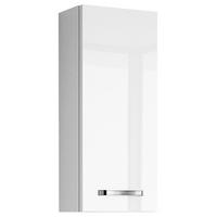 FELSŐSZEKRÉNY 30/70/17 cm  - krómszínű/magasfényű fehér, Konventionell, faalapú anyag/Üveg (30/70/17cm) - Sadena