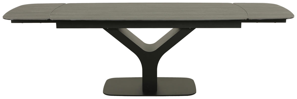 JEDILNA MIZA, črna  - črna, Design, kovina/steklo (180-260/90/76cm) - Novel