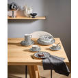 KOMBISERVICE Schwarz, Weiß Labyrinth 20-teilig 4 Personen - Schwarz/Weiß, Design, Keramik - Novel