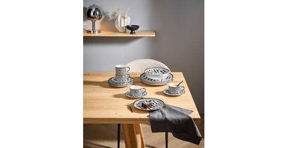 KOMBISERVICE Schwarz, Weiß Labyrinth 20-teilig 4 Personen - Schwarz/Weiß, Design, Keramik - Novel