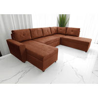 WOHNLANDSCHAFT TERMOLI Rostfarben Cord  - Rostfarben/Schwarz, Design, Kunststoff/Textil (155/300/212cm) - MID.YOU