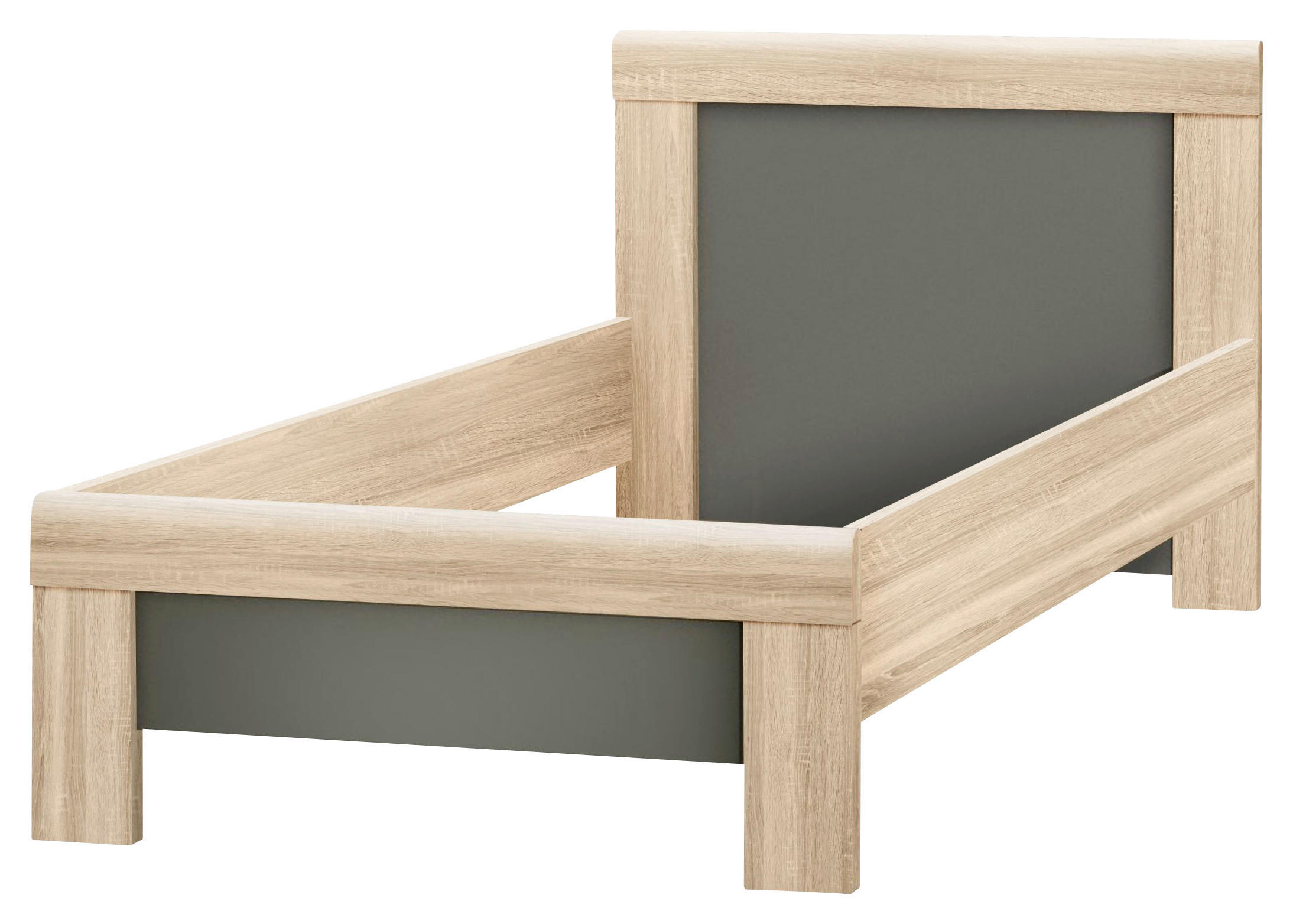 POSTELJA 90 cm   x 200 cm  , leseni material antracit, hrast sonoma  - barve hrasta/hrast sonoma, Basics, leseni material (90/200cm) - Carryhome