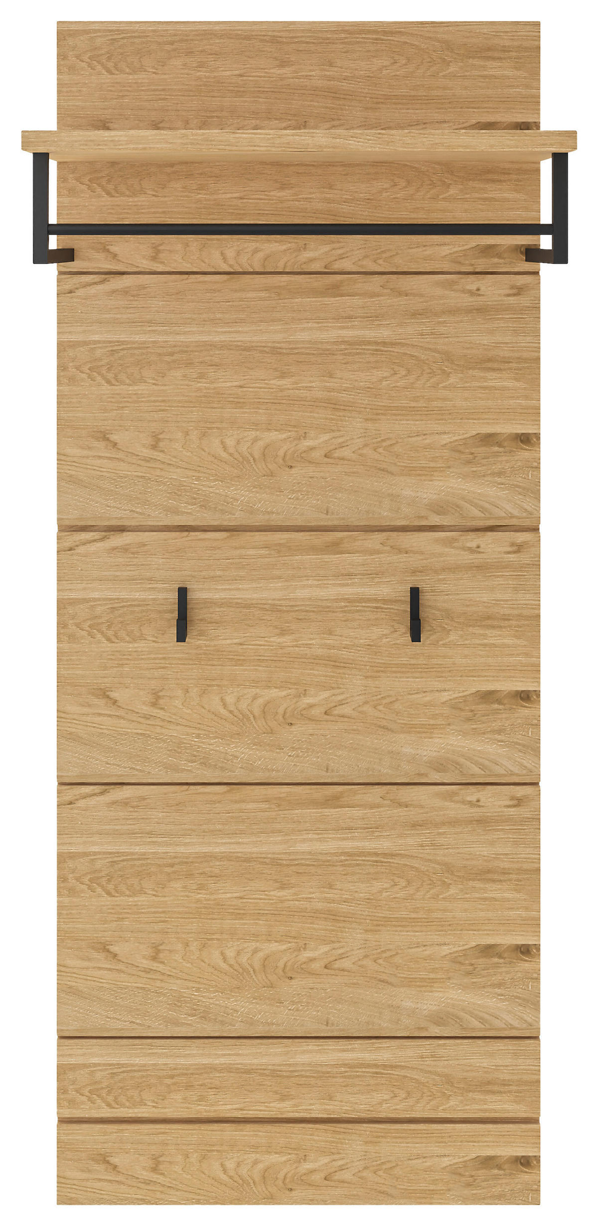 GARDEROBENPANEEL  in 55/135/30 cm  - Wildeiche/Schwarz, Natur, Holz/Metall (55/135/30cm) - Dieter Knoll