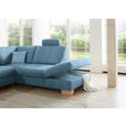 ECKSOFA in Mikrofaser Hellblau  - Wildeiche/Beige, Natur, Holz/Textil (286/236cm) - Voleo