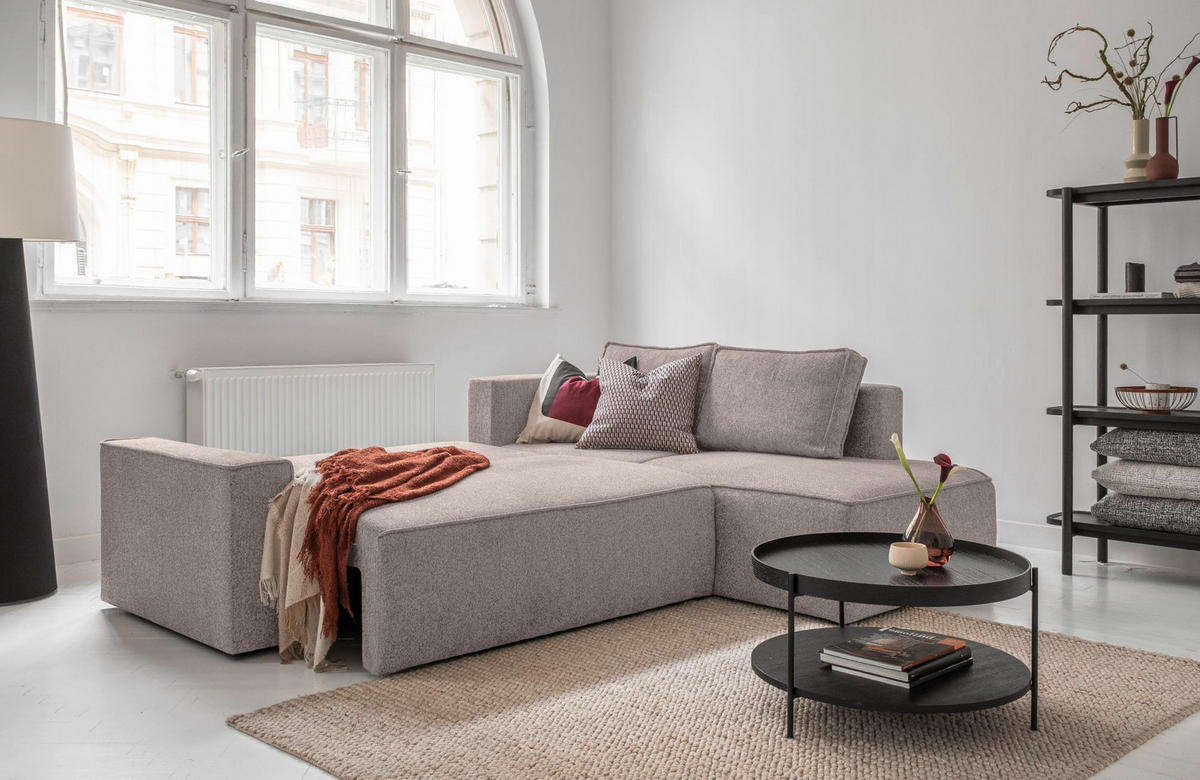 KUTNA GARNITURA tekstil  siva   - bijela/siva, Design, tekstil/plastika (247/194cm) - MID.YOU