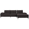 ECKSOFA in Webstoff Schwarz  - Schwarz, Design, Textil/Metall (301/179cm) - Chilliano