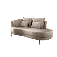 OTTOMANE Velours Beige  - Beige/Schwarz, MODERN, Textil/Metall (211/85/101cm) - Livetastic