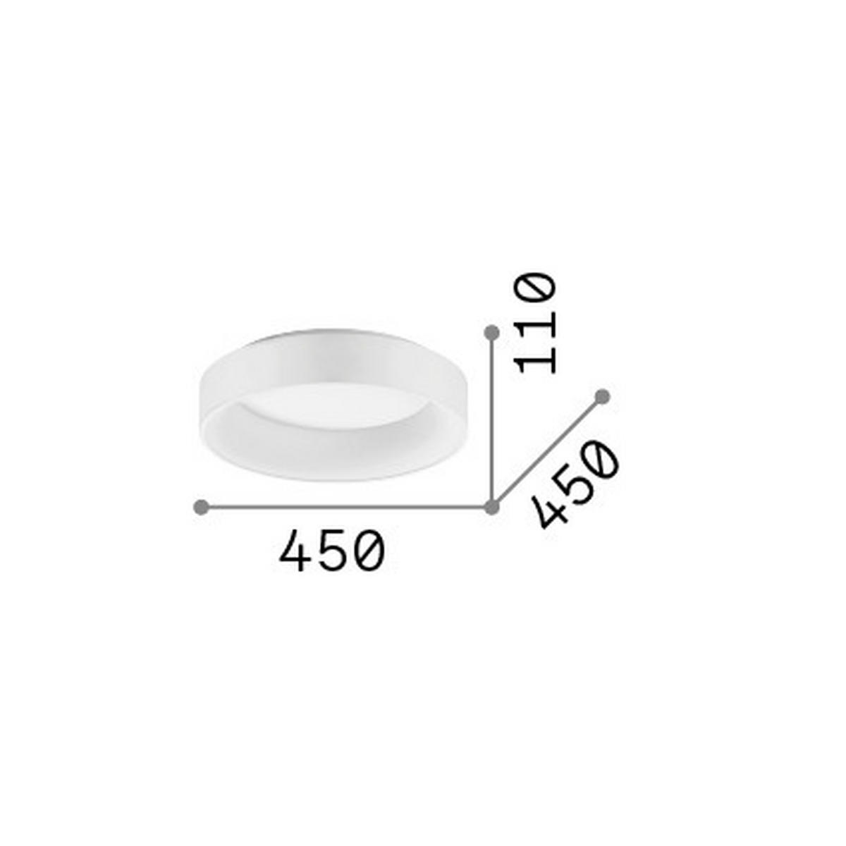 LED-DECKENLEUCHTE Ziggy 45/11 cm   - Weiß, Basics, Kunststoff/Metall (45/11cm) - Ideal Lux