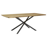 ESSTISCH Wildeiche massiv Wildeiche  - Wildeiche/Schwarz, KONVENTIONELL, Holz/Metall (200/100/76cm) - Musterring