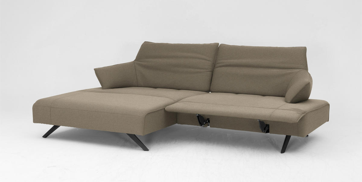 ECKSOFA in Struktur Beige  165/276 cm  - Anthrazit/Beige, Design, Textil/Metall (165/276cm) - Himolla