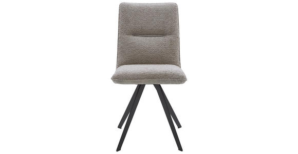 STUHL in Metall, Textil Schwarz, Hellgrau - Hellgrau/Schwarz, Design, Textil/Metall (47/94/61cm) - Voleo