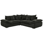 ECKSOFA in Velours Dunkelgrün  247/247 cm  - Chromfarben/Dunkelgrün, KONVENTIONELL, Kunststoff/Textil (247/247cm) - Carryhome