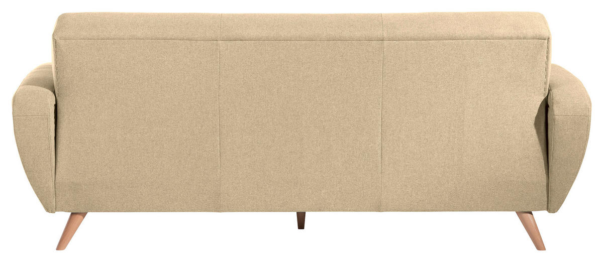 3-SITZER-SOFA Samt, Velours Beige  - Beige/Naturfarben, Design, Holz/Textil (208/85/82cm) - Max Winzer