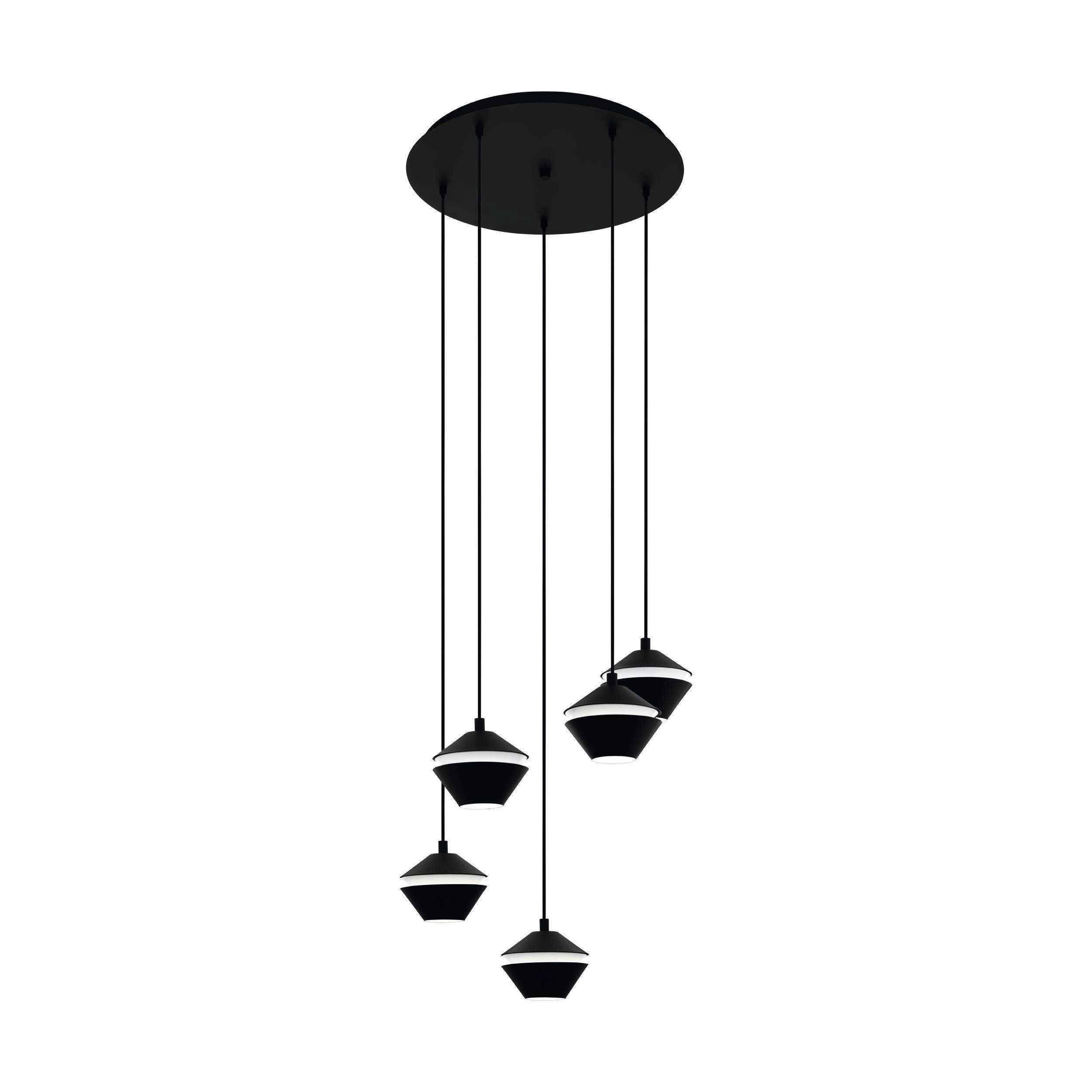 Eglo Led-Hängeleuchte Perpigo Schwarz, Weiß 150 cm