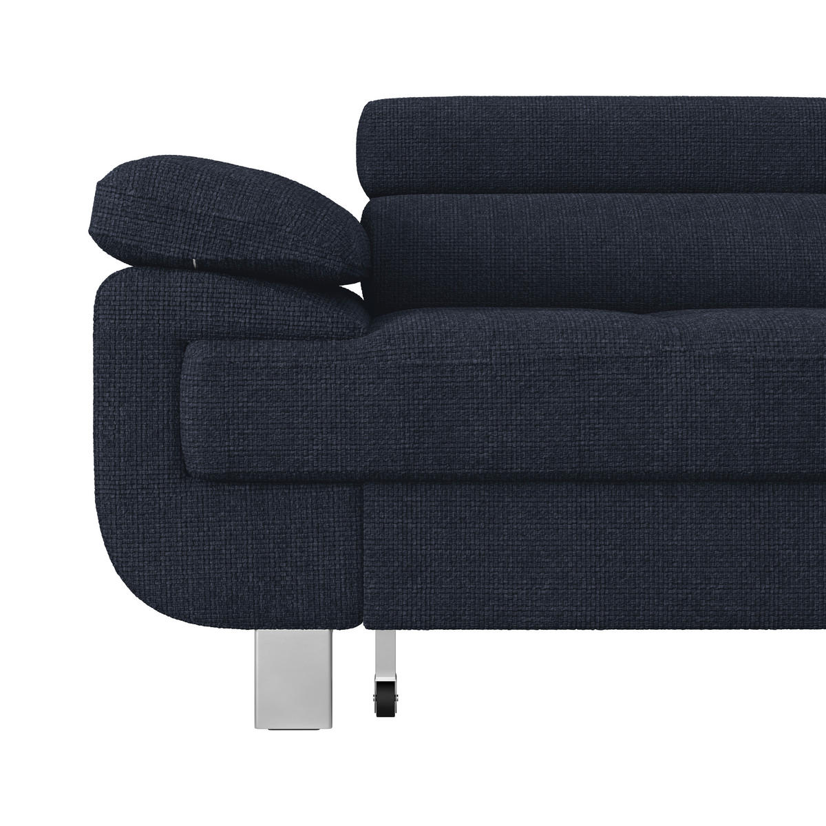 ECKSOFA Dunkelblau Drell  - Dunkelblau, MODERN, Textil/Metall (270/230cm) - MID.YOU