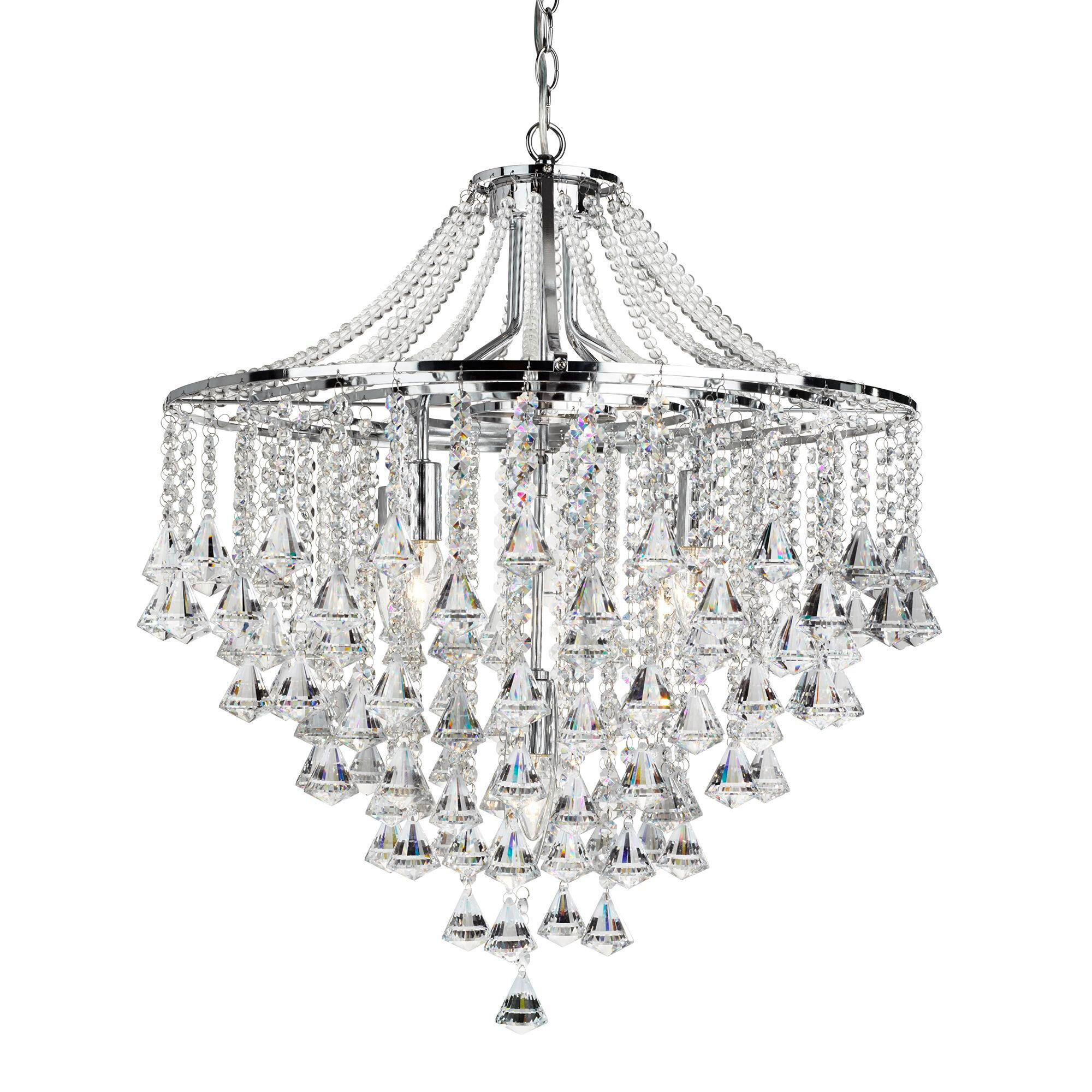 HÄNGELEUCHTE 64/120 cm  - Chromfarben, KONVENTIONELL, Glas/Metall (64/120cm)