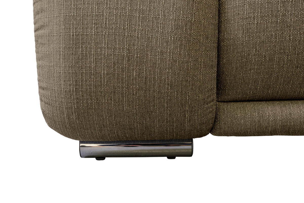 ECKSOFA Braun Struktur  - Chromfarben/Braun, KONVENTIONELL, Textil/Metall (310/280cm) - Carryhome