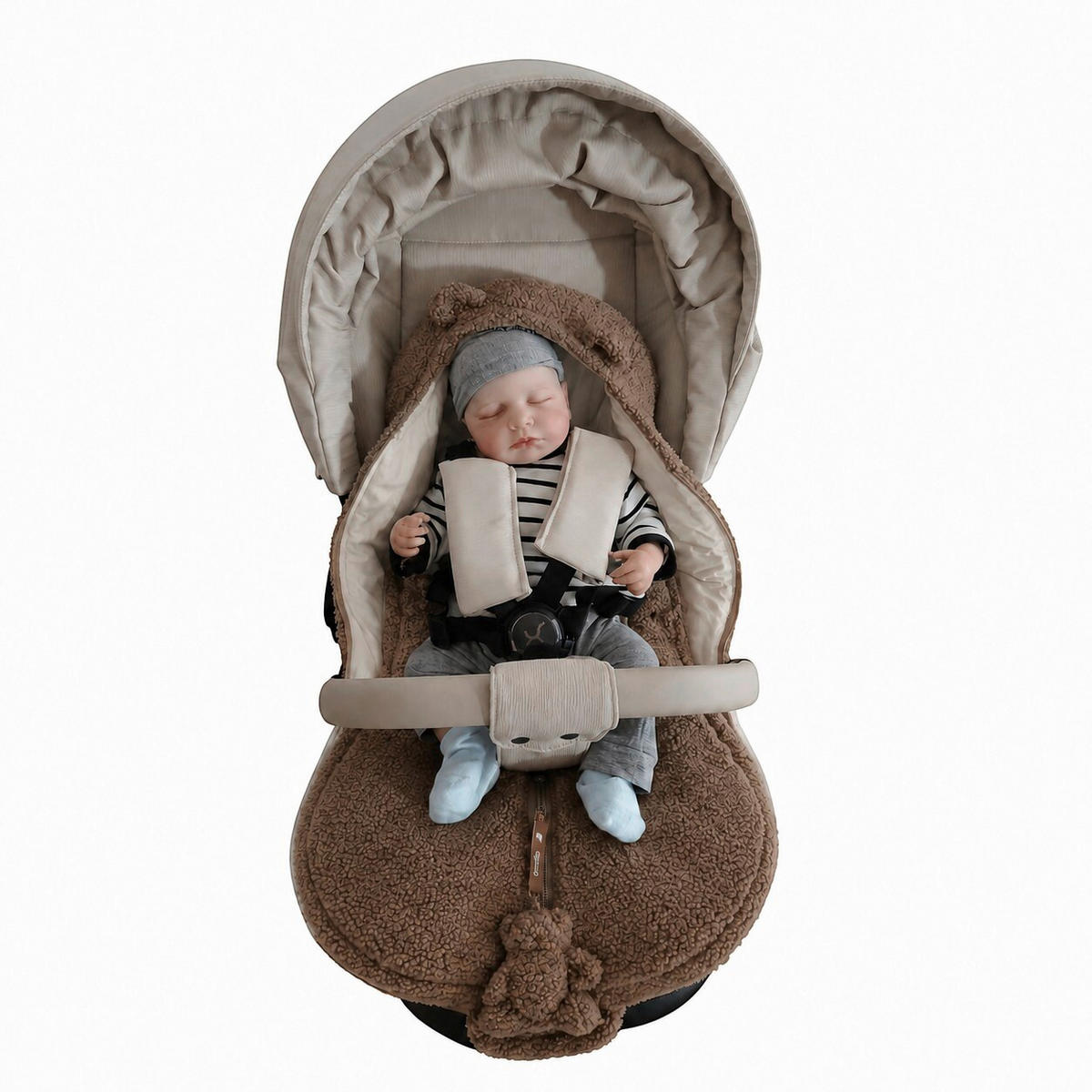 EINSCHLAGDECKE      - Creme/Cappuccino, Trend, Textil (75/40/6cm) - Jimmylee