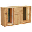 SIDEBOARD 137,7/79,3/43,8 cm  - Wildeiche/Grau, MODERN, Glas/Holz (137,7/79,3/43,8cm) - Moderano