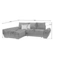 ECKSOFA in Braun, Grau, Rosa  - Braun/Rosa, MODERN, Textil/Metall (192/290cm) - Carryhome