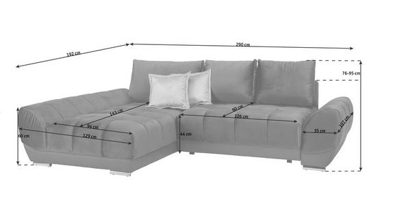 ECKSOFA in Braun, Grau, Rosa  - Braun/Rosa, MODERN, Textil/Metall (192/290cm) - Carryhome