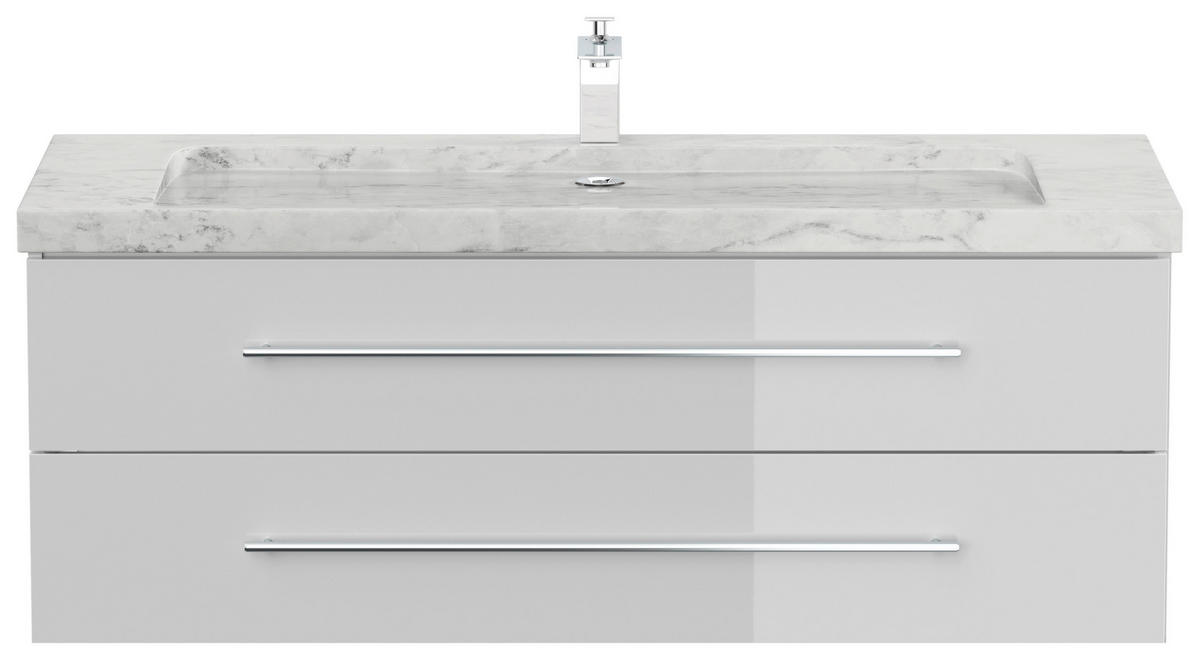 WASCHTISCHKOMBI 130 cm  - Weiß Hochglanz, Basics, Holzwerkstoff/Stein (130cm) - MID.YOU