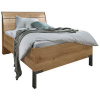 BETT 100/200 cm  in Eiche Bianco   - Schieferfarben/Eiche Bianco, Konventionell, Holzwerkstoff/Metall (100/200cm) - Dieter Knoll