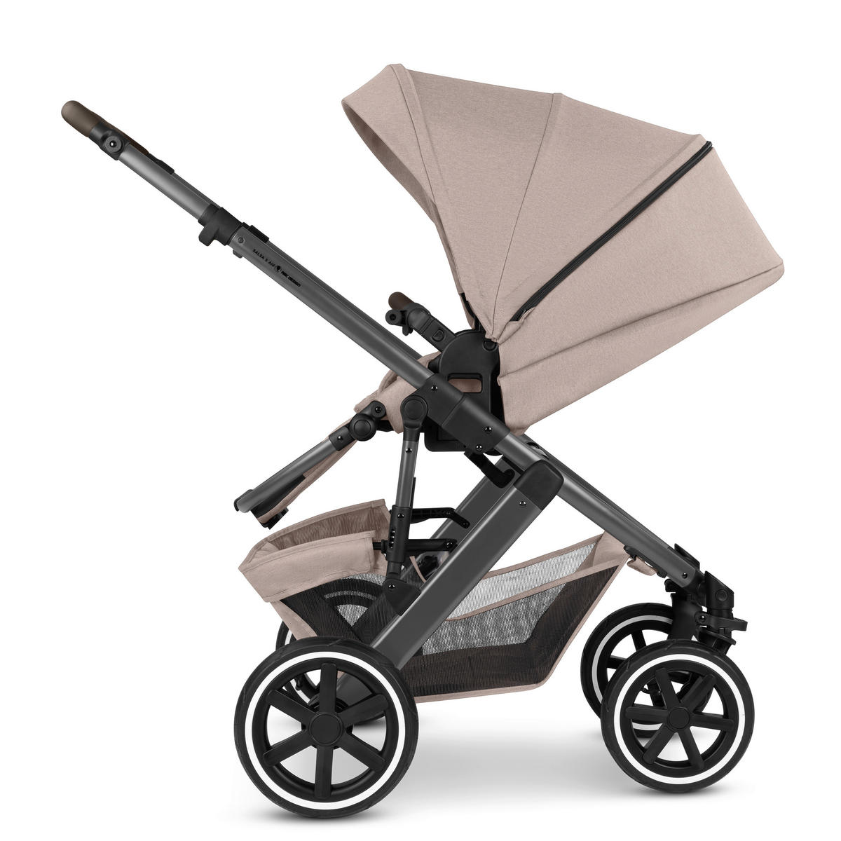KINDERWAGENSET Salsa 5 Air 4in1 Set Calla  - Beigebraun/Schwarz, Basics, Textil/Metall (63/118/95.5cm) - ABC Design