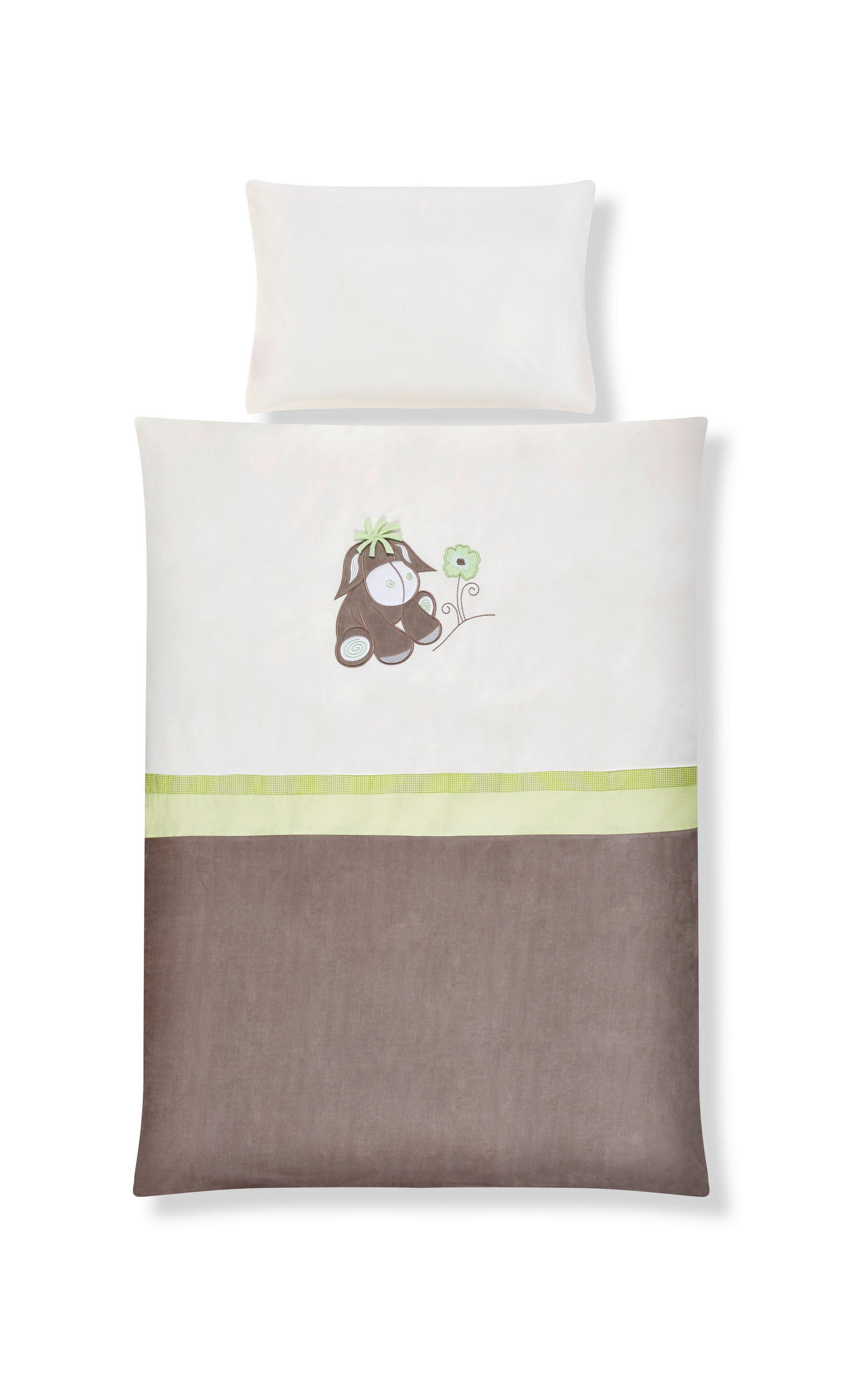 BABYBETTWÄSCHE 100/135 cm  - Creme/Braun, Basics, Textil (100/135cm) - Patinio