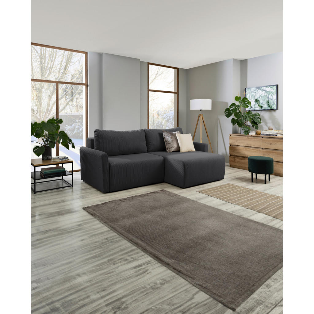 Thumbnail - Mid.you Ecksofa, Anthrazit, Textil, 2-Sitzer, Füllung: Komfortschaum, Silikon, seitenverkehrt montierbar, L-Form, 228x14...