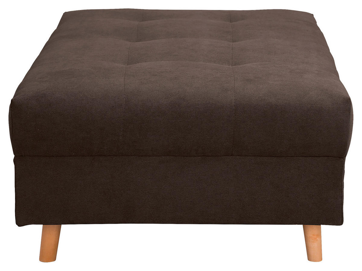 ECKSOFA inkl. Hocker Ariella in Mikrofaser Graubraun  161/231 cm  - Graubraun/Naturfarben, Design, Holz/Textil (161/231cm) - Livetastic