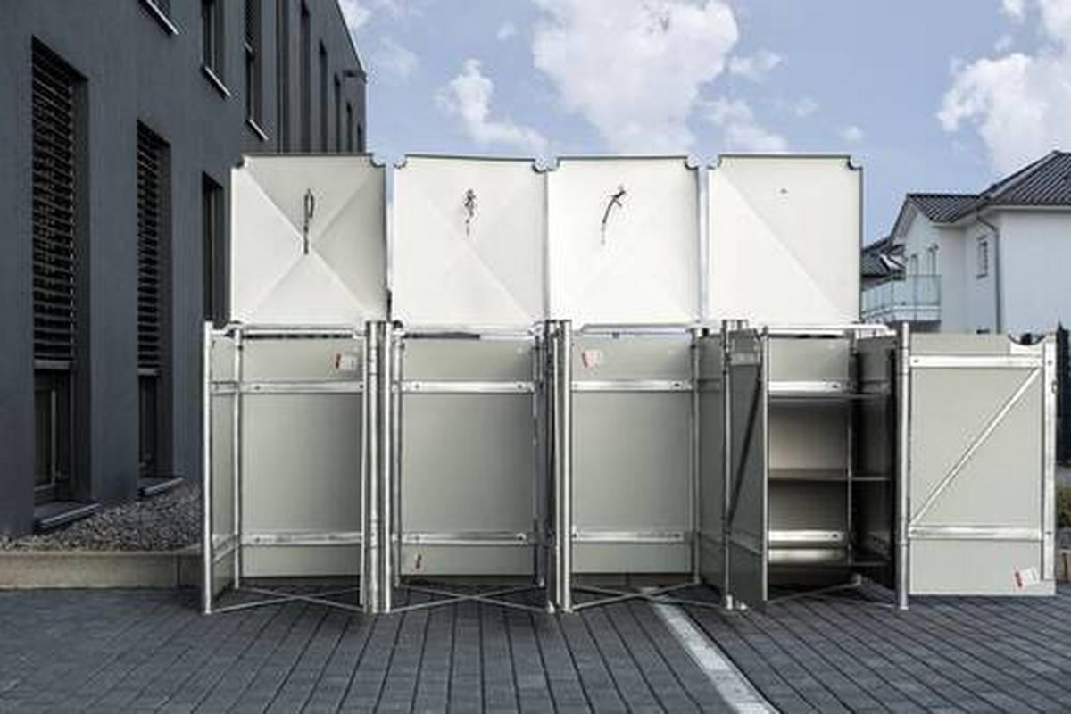 MÜLLTONNENBOX - Schwarz, Basics, Metall (279/115/81cm) - Ambia Garden