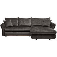 ECKSOFA Graphitfarben Chenille  - Schwarz/Graphitfarben, KONVENTIONELL, Kunststoff/Textil (275/180cm) - Stylife