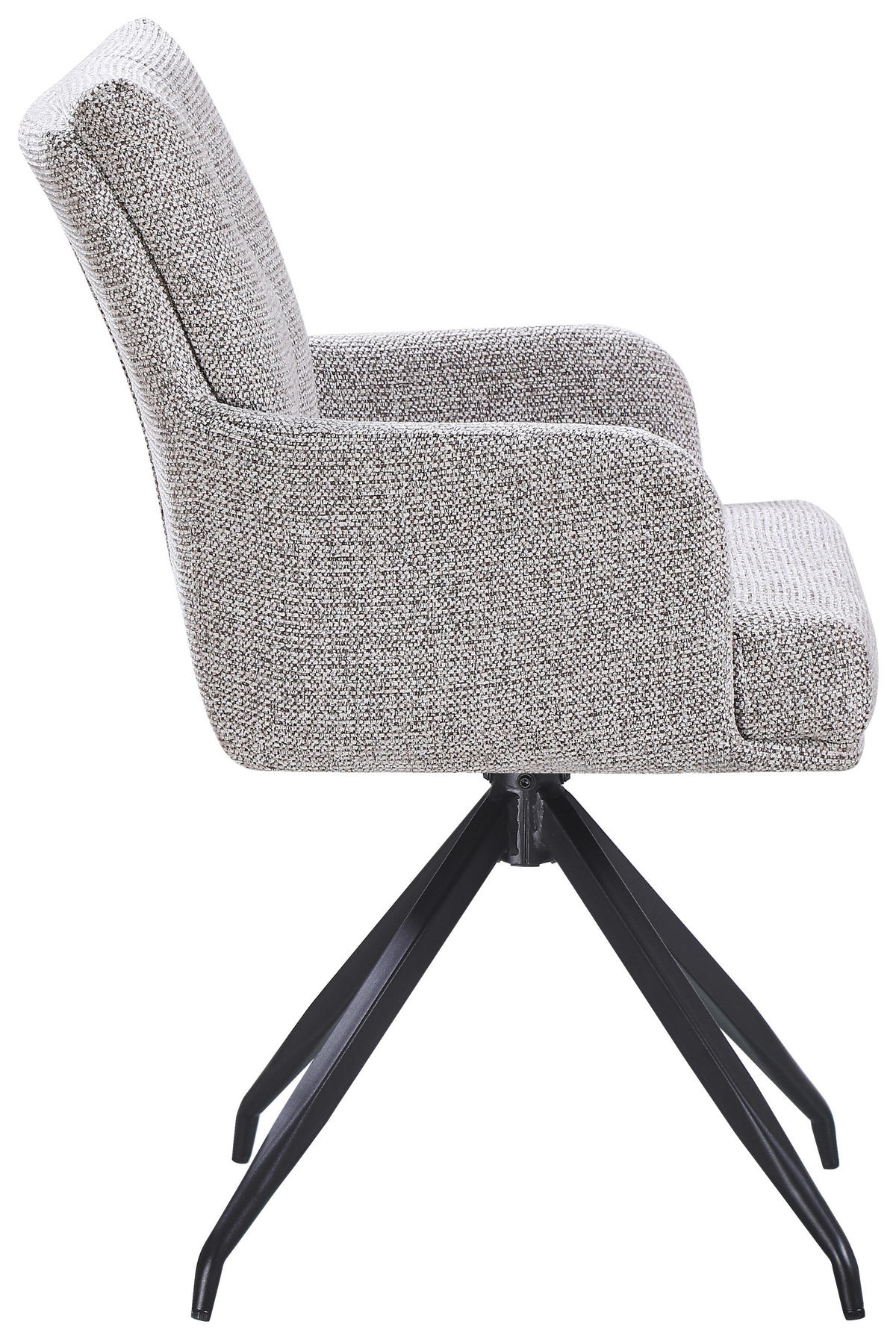 ARMLEHNSTUHL  Sitzfläche 360° drehbar Webstoff  Braun, Schwarz  - Schwarz/Braun, MODERN, Textil/Metall (58/88/64cm) - Livetastic